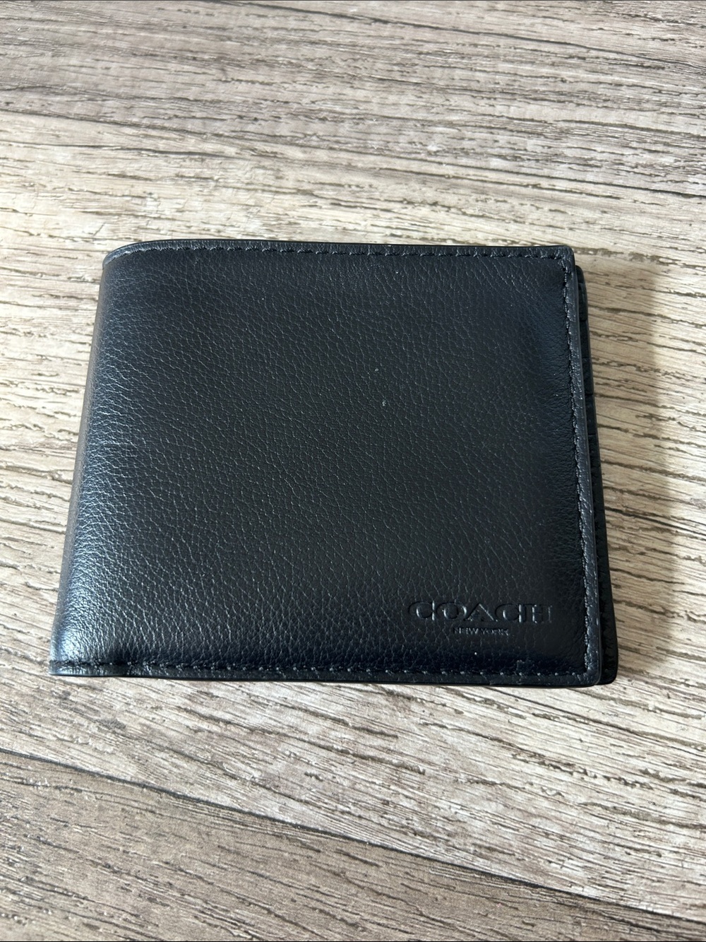 Coach Black Leather Bi-Fold Card & Key Wallet